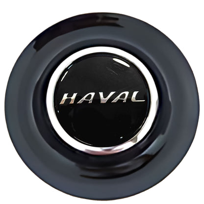 Haval Floating Center Caps Black Cap Chrome Ring