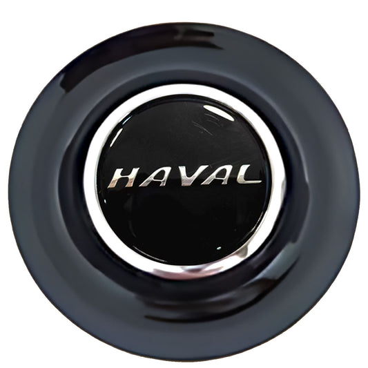Haval Floating Center Caps Black Cap Chrome Ring