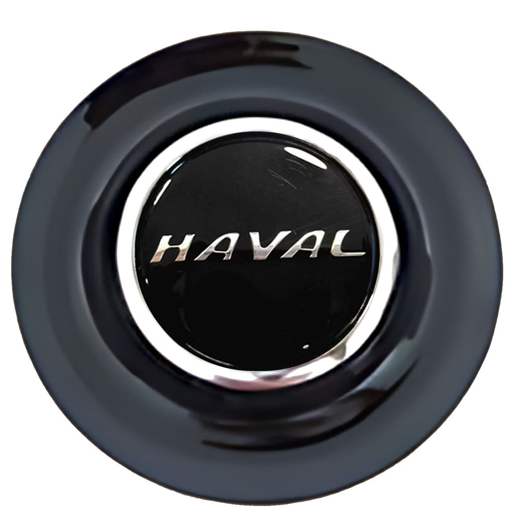 Haval Floating Center Caps Black Cap Chrome Ring
