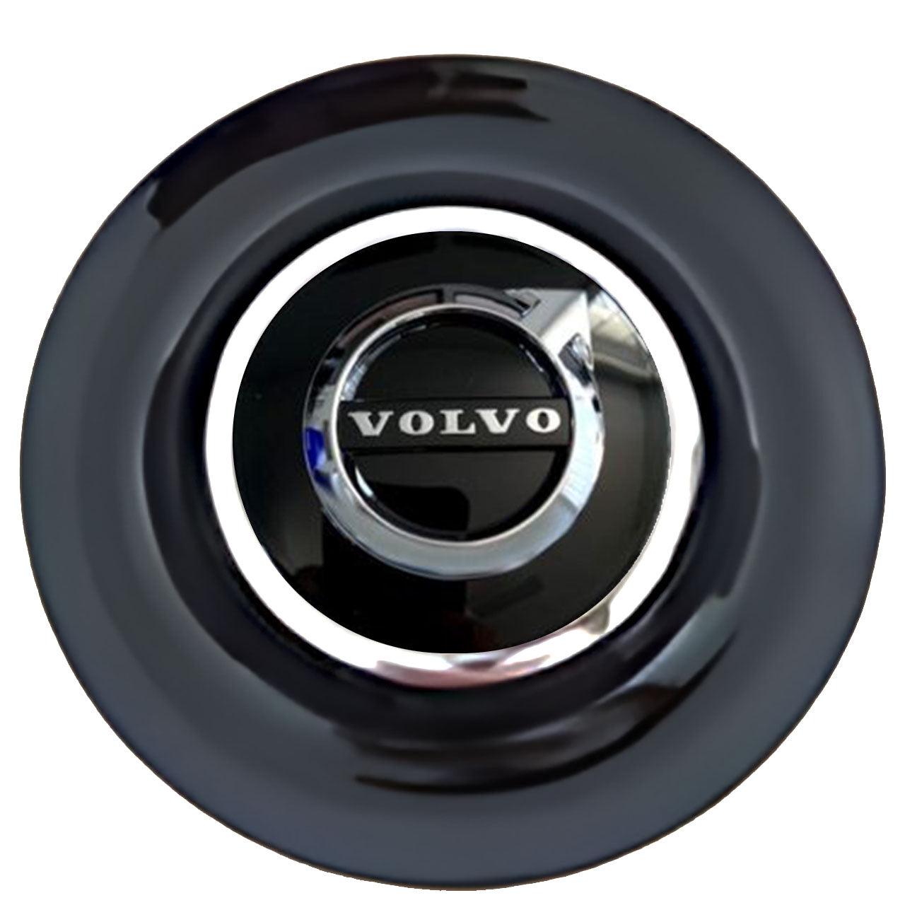Volvo Floating Center Caps Black Cap Chrome Ring