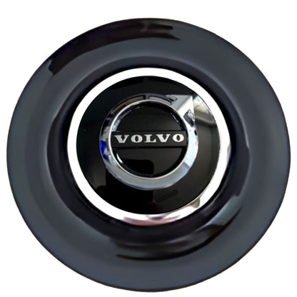 Volvo Floating Center Caps Black Cap Chrome Ring
