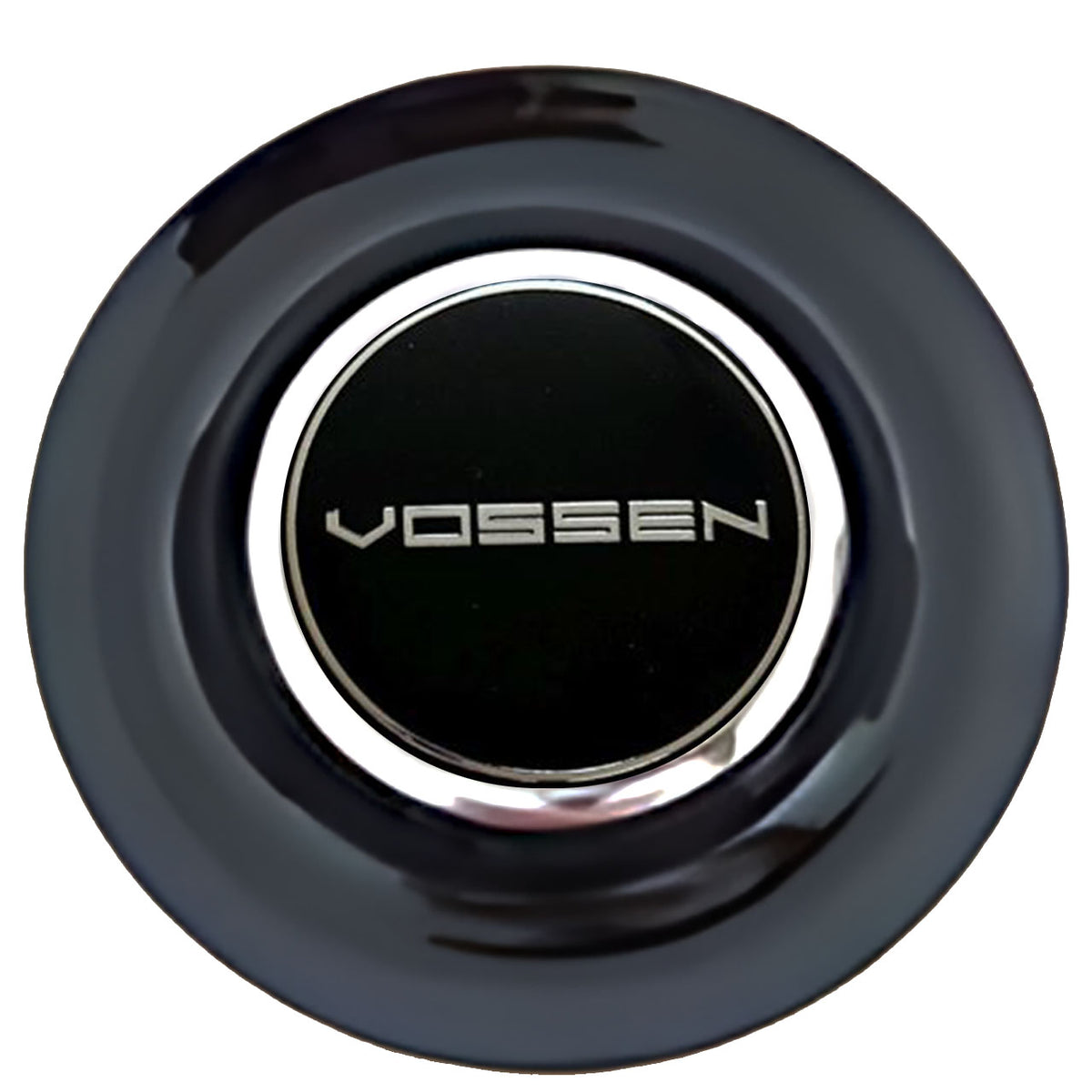 Vossen Floating Center Caps Black Cap Chrome Ring