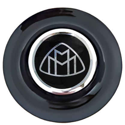 Maybach Floating Center Caps Black Cap Chrome Ring
