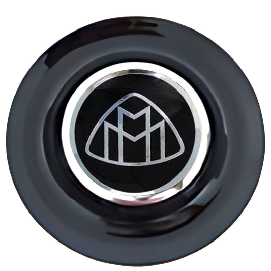 Maybach Floating Center Caps Black Cap Chrome Ring