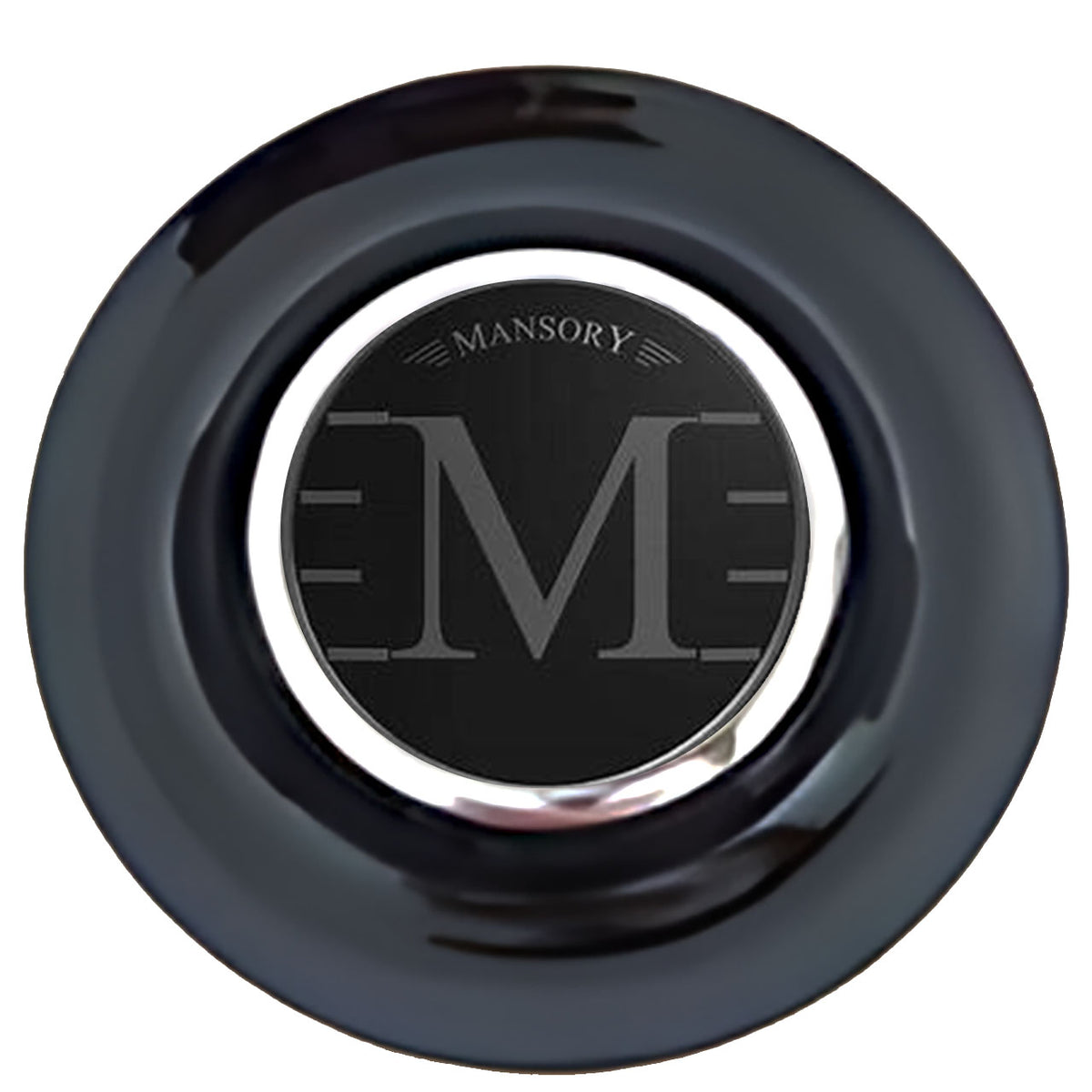 Mansory Floating Center Caps Black Cap Chrome Ring