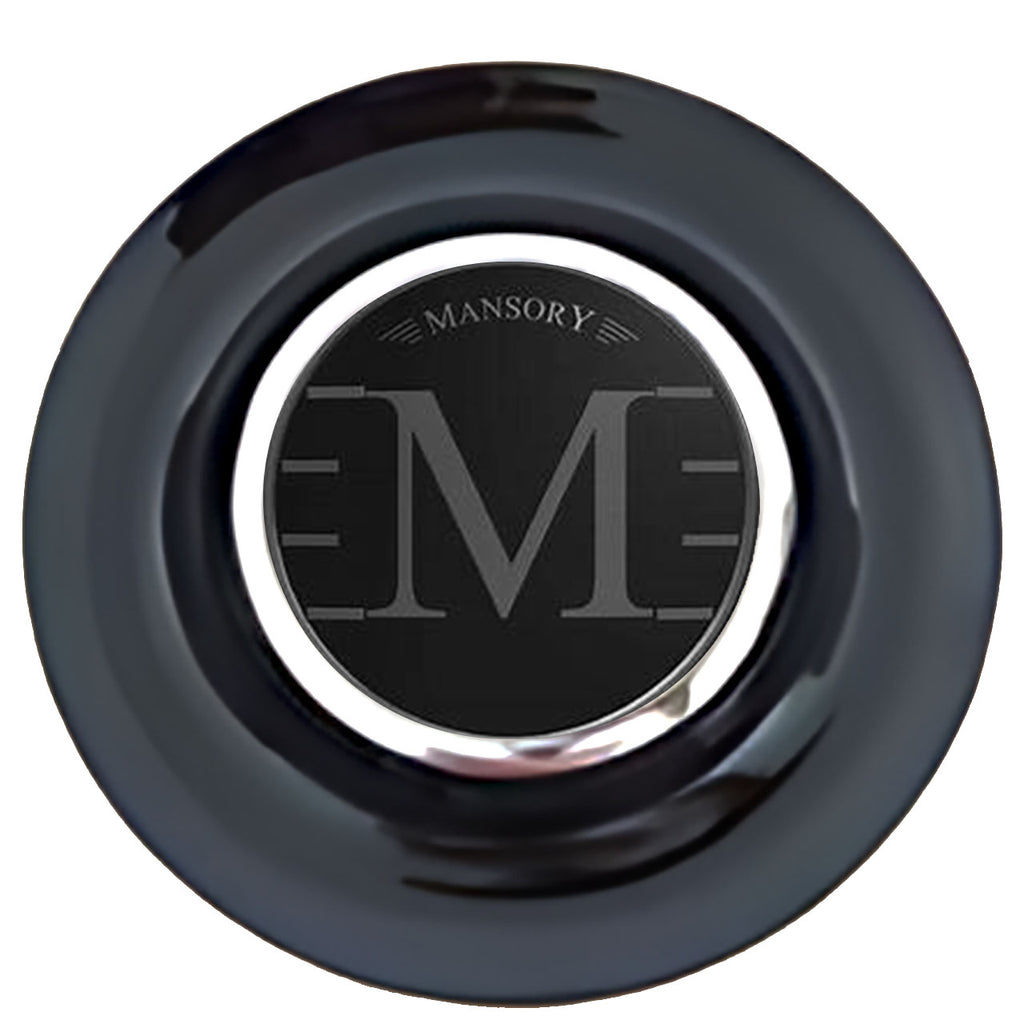 Mansory Floating Center Caps Black Cap Chrome Ring