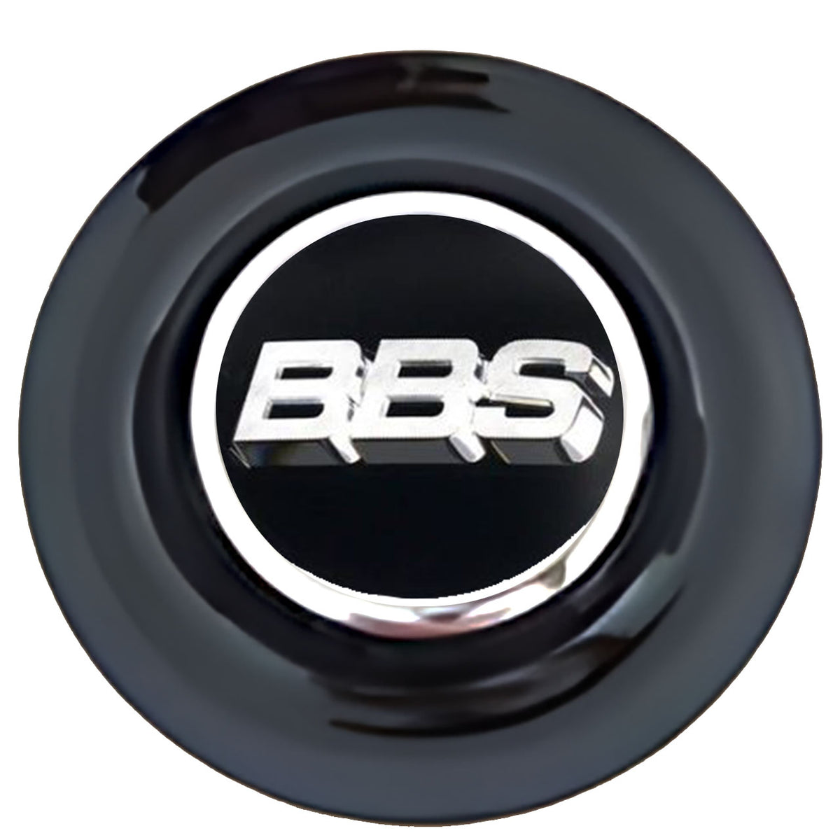 BBS Floating Center Caps Black Cap Chrome Ring