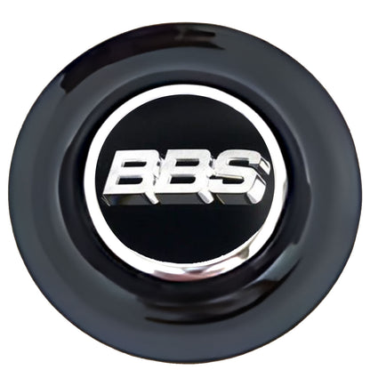 BBS Floating Center Caps Black Cap Chrome Ring