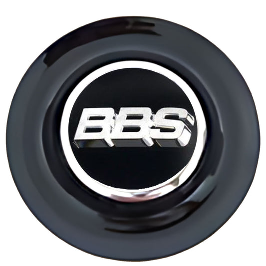 BBS Floating Center Caps Black Cap Chrome Ring