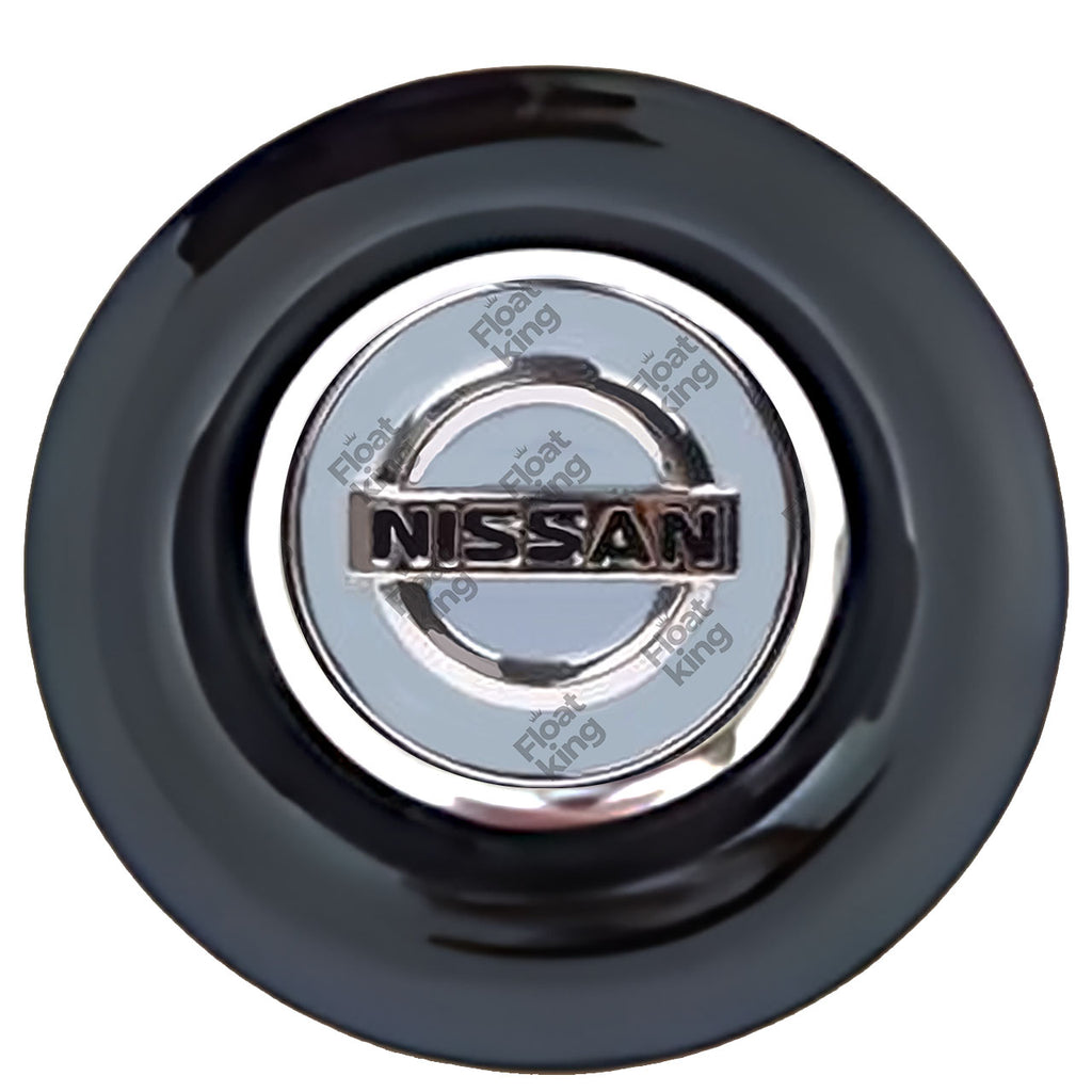 Nissan Floating Center Caps Black Cap Chrome Ring