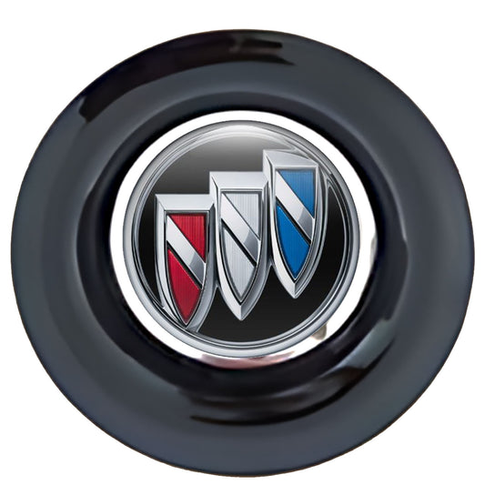 Buick Black Floating Center Caps Black Cap Chrome Ring