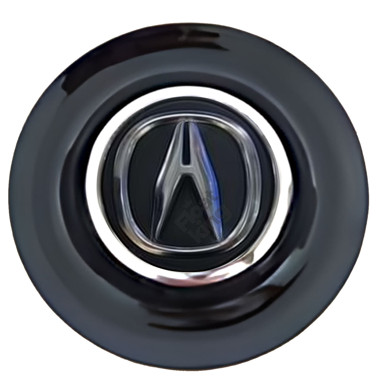Honda Acura Floating Center Caps Black Cap Chrome Ring