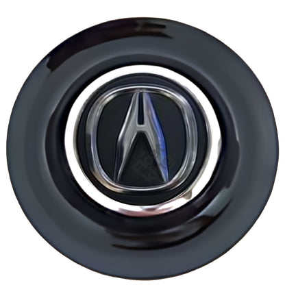 Honda Acura Floating Center Caps Black Cap Chrome Ring