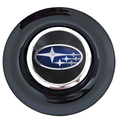 Subaru Floating Center Caps Black Cap Chrome Ring