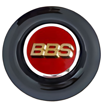 BBS Red & Gold Floating Center Caps Black Cap Chrome Ring