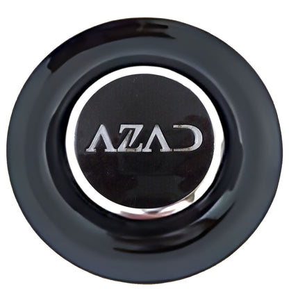 Azad Floating Center Caps Black Cap Chrome Ring