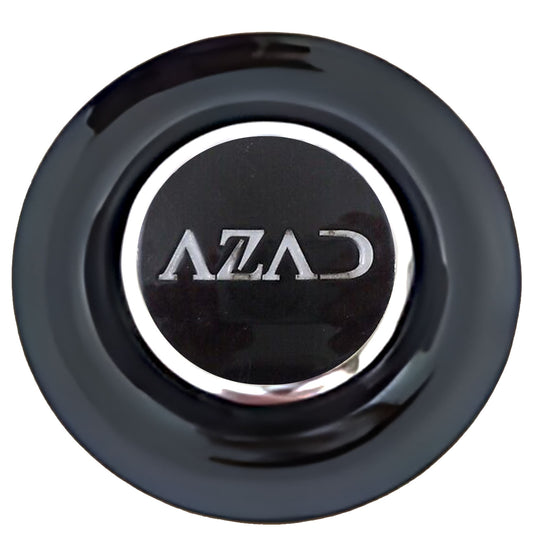 Azad Floating Center Caps Black Cap Chrome Ring