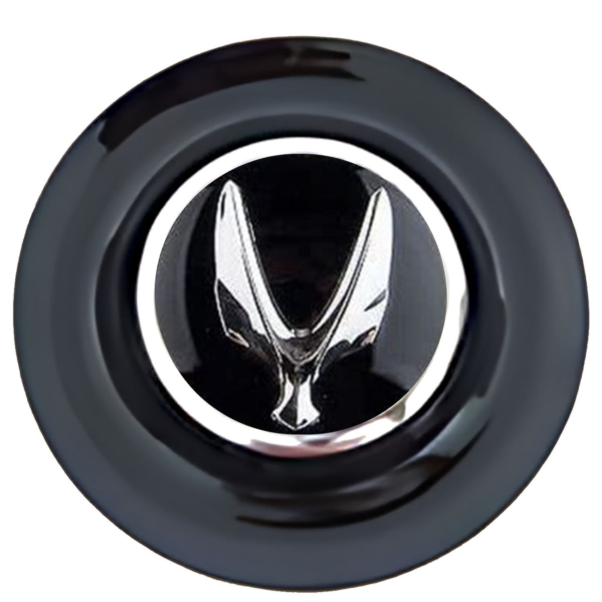 Equus Floating Center Caps Black Cap Chrome Ring