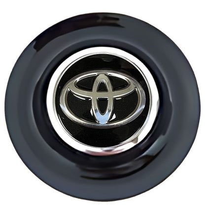 Toyota Floating Center Caps Black Cap Chrome Ring