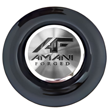 Armani Floating Center Caps Black Cap Chrome Ring