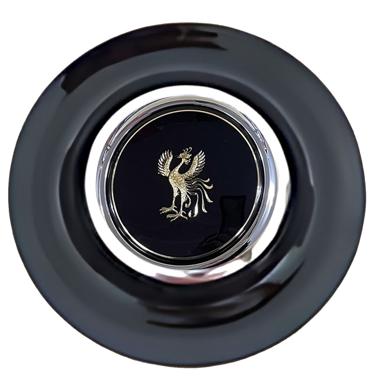 Toyota Century Floating Center Caps Black Cap Chrome Ring