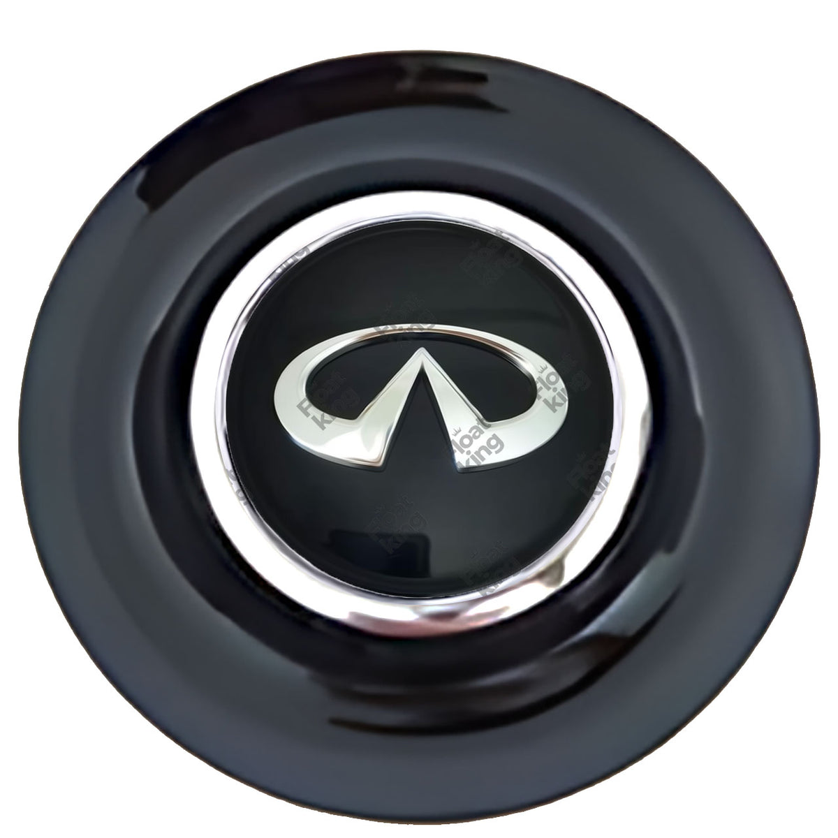Infiniti Floating Center Caps Black Cap Chrome Ring