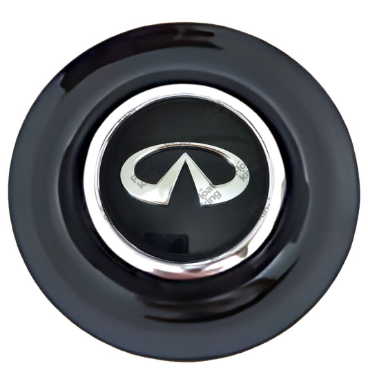 Infiniti Floating Center Caps Black Cap Chrome Ring