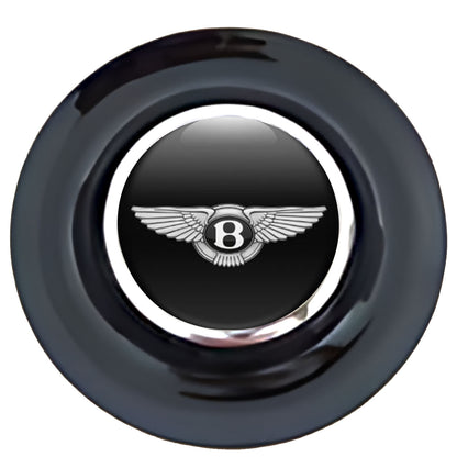 Bentley Wings Floating Center Caps Black Cap Chrome Ring
