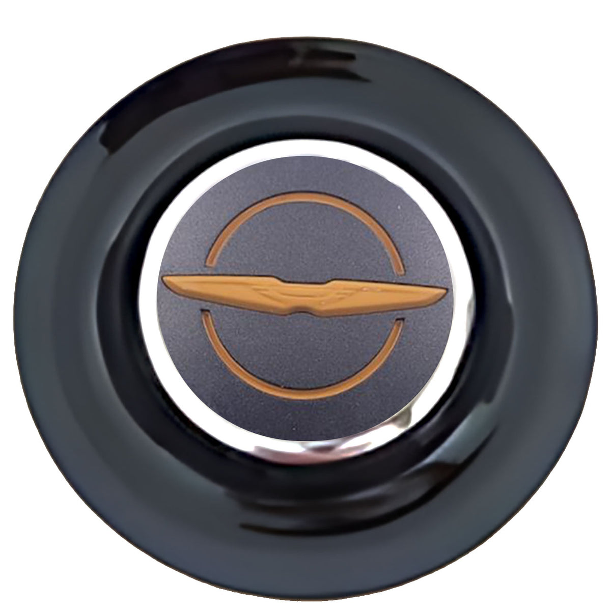 Chrysler Pacifica Floating Center Caps Black Cap Chrome Ring
