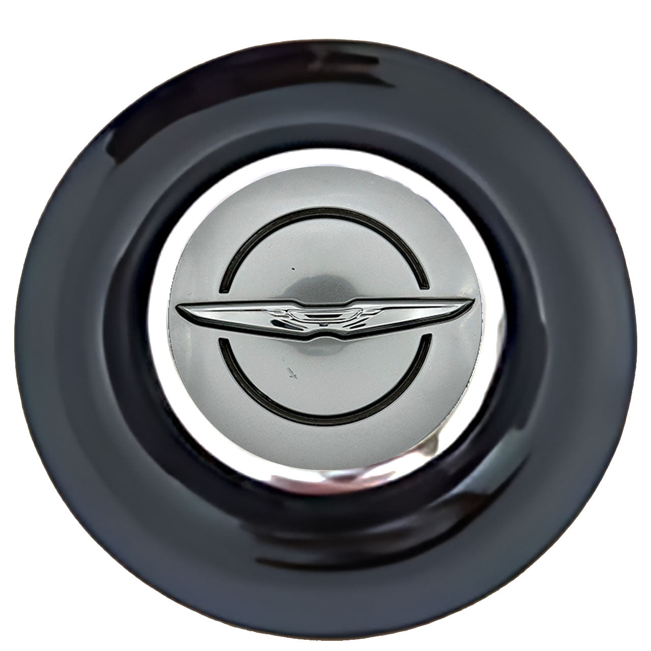 Chrysler Floating Center Caps Black Cap Chrome Ring