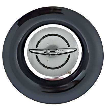 Chrysler Floating Center Caps Black Cap Chrome Ring
