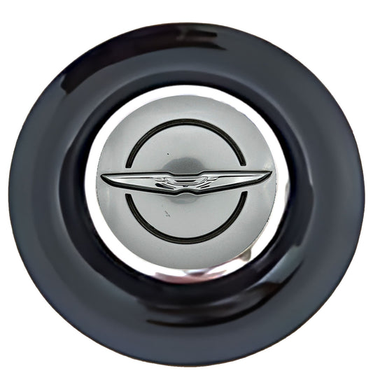 Chrysler Floating Center Caps Black Cap Chrome Ring