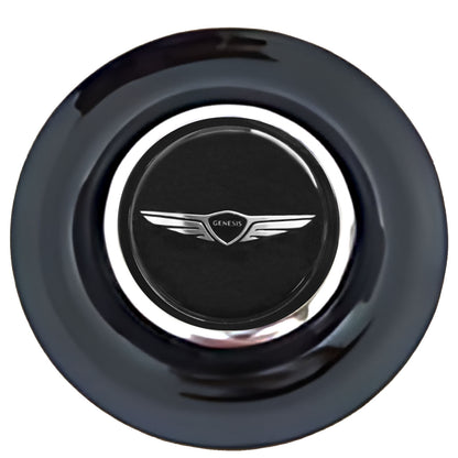 Genesis Floating Center Caps Black Cap Chrome Ring