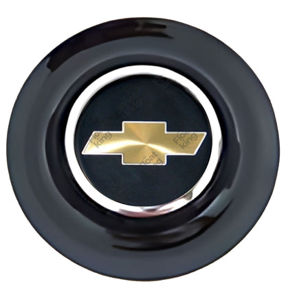 Chevrolet Floating Center Caps Black Cap Chrome Ring