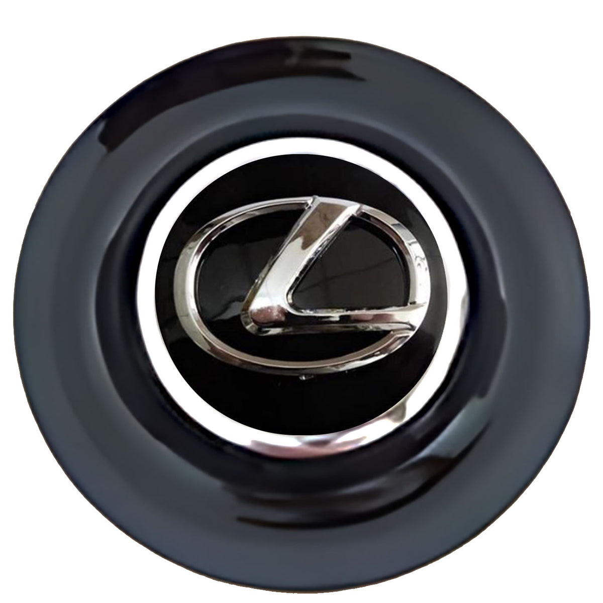 Lexus Floating Center Caps Black Cap Chrome Ring