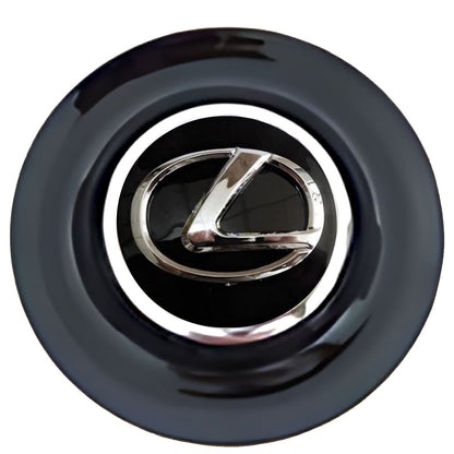 Lexus Floating Center Caps Black Cap Chrome Ring