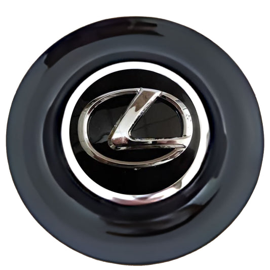 Lexus Floating Center Caps Black Cap Chrome Ring