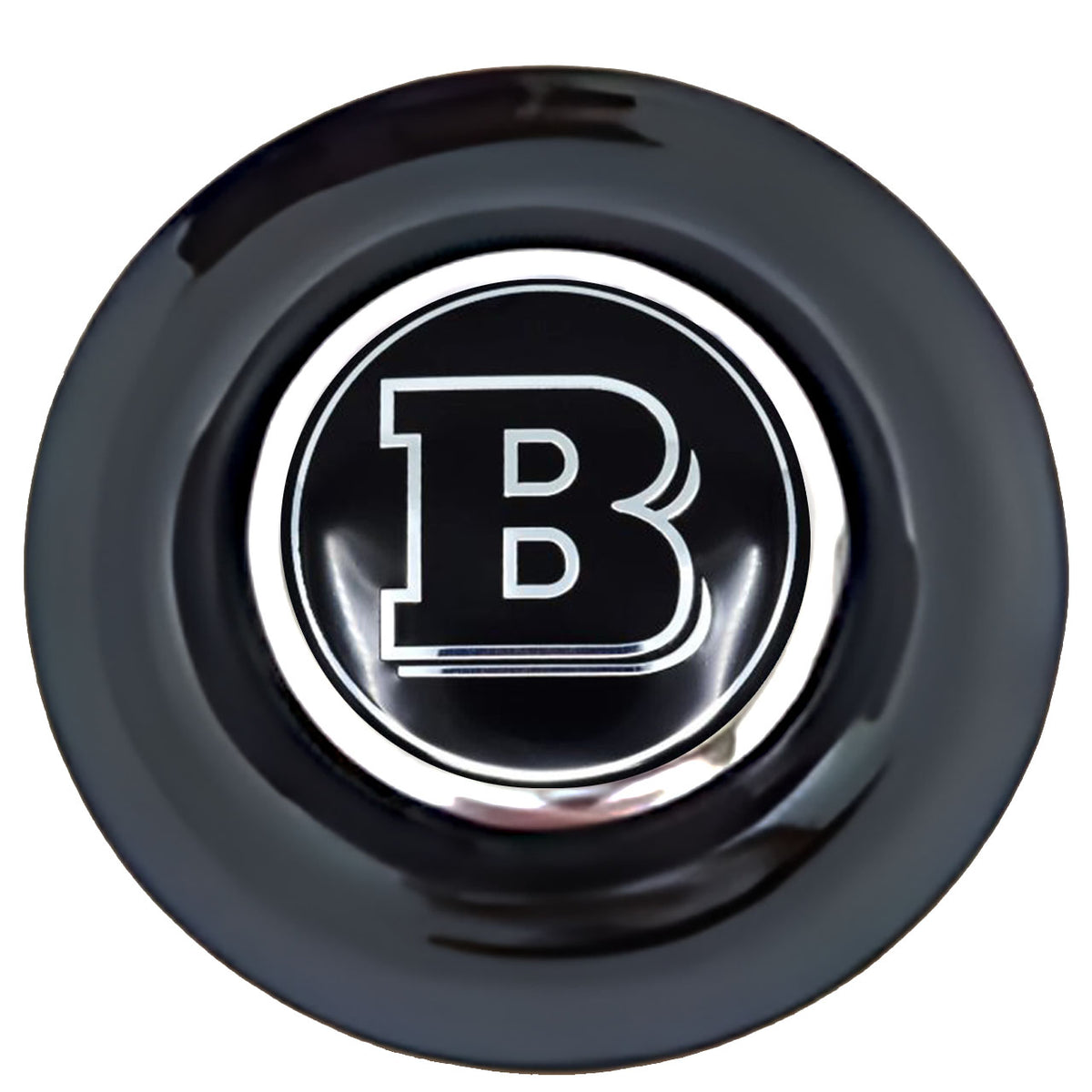 Brabus Floating Center Caps Black Cap Chrome Ring