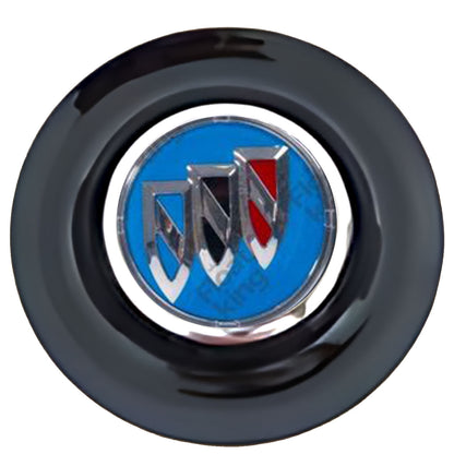 Buick Blue Floating Center Caps Black Cap Chrome Ring
