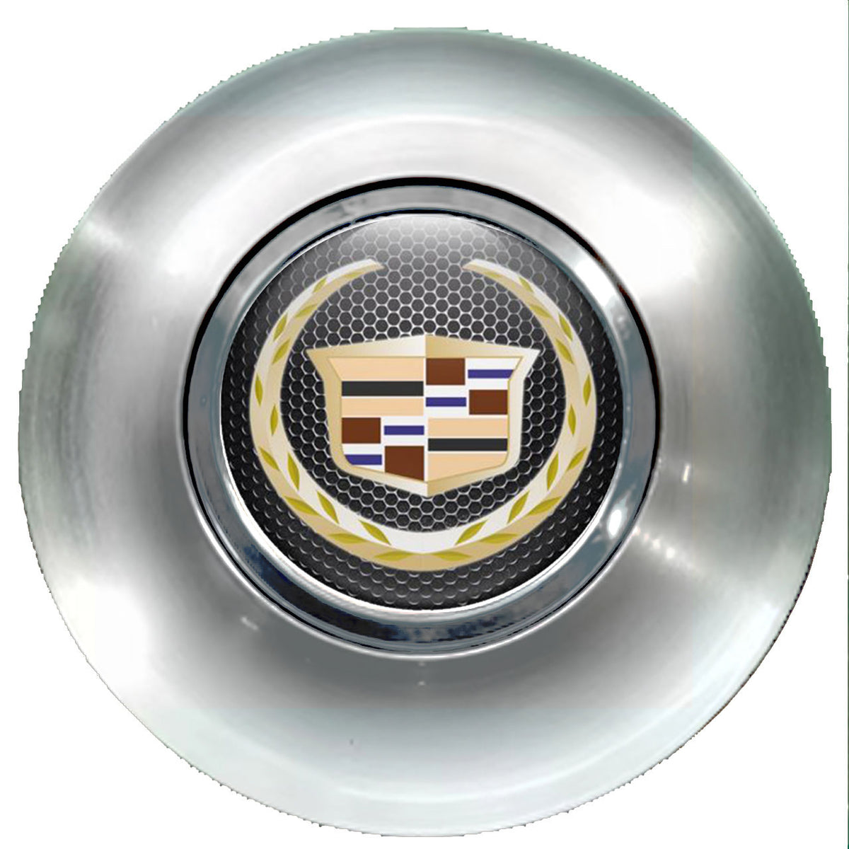 Cadillac Dark Floating Center Caps Brushed