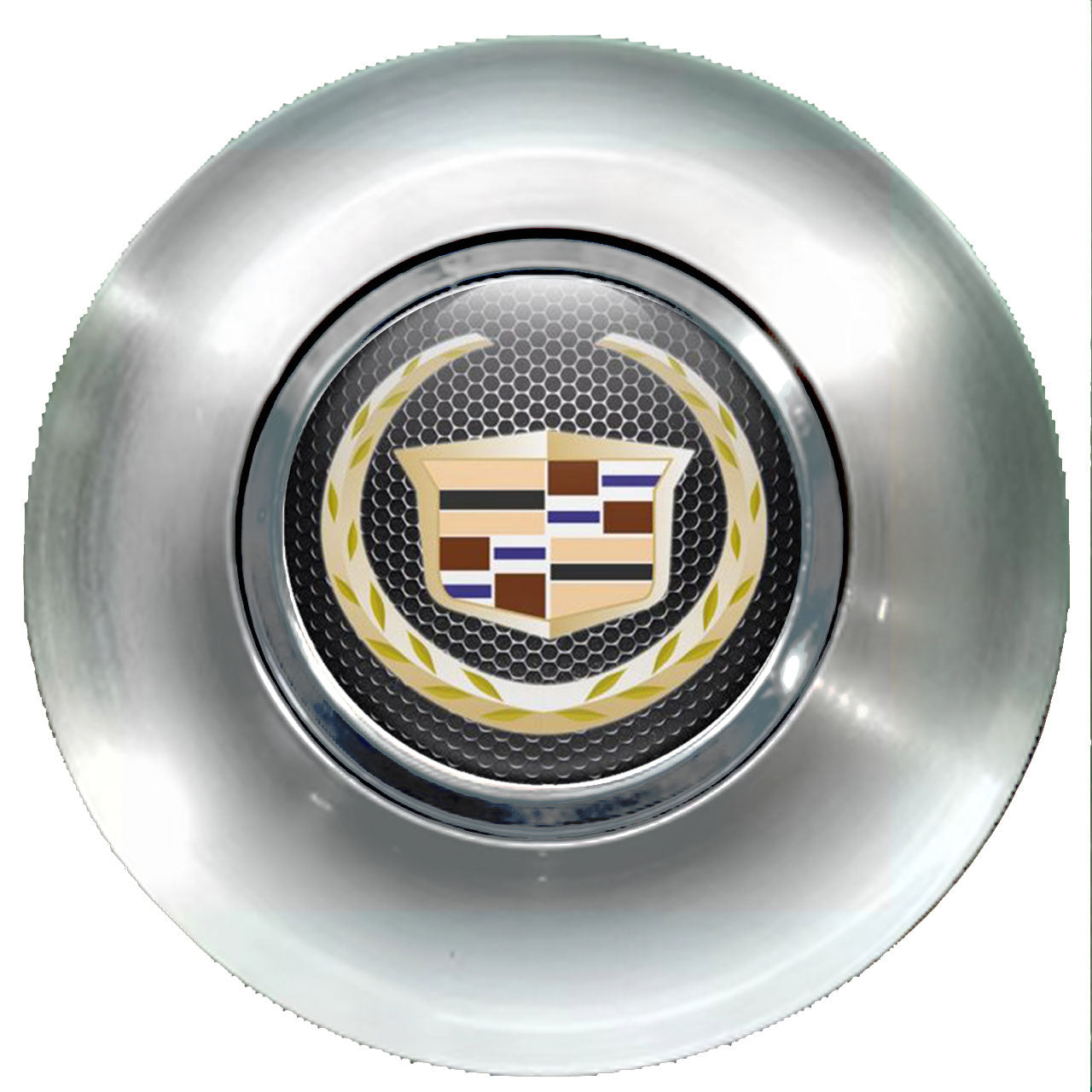 Cadillac Dark Floating Center Caps Brushed