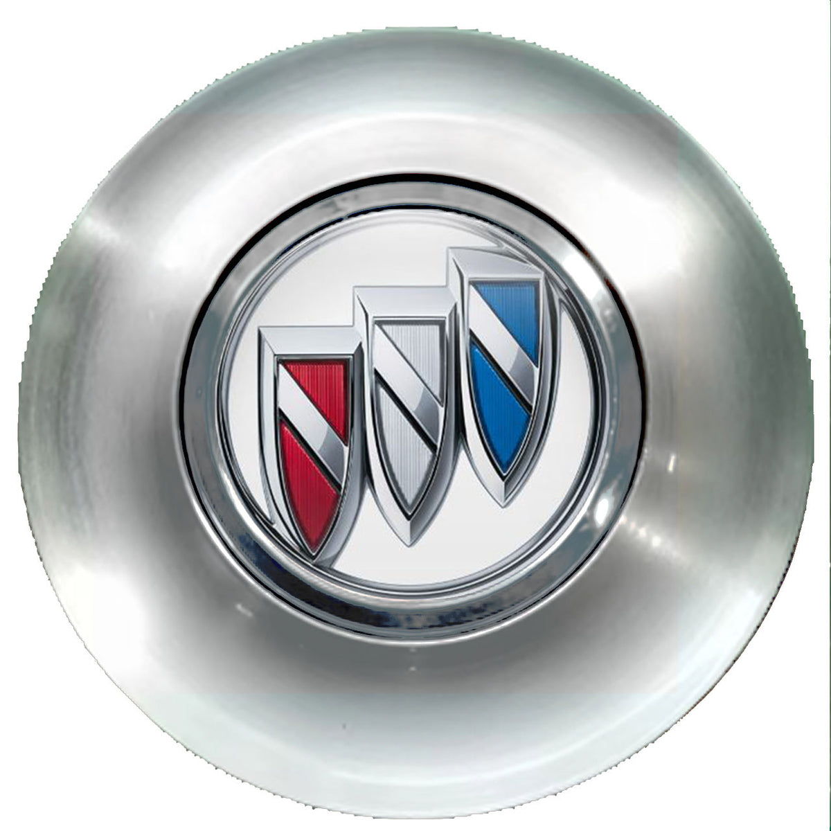 Buick White Floating Center Caps Brushed