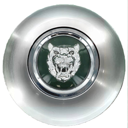 Jaguar Green Floating Center Caps Brushed