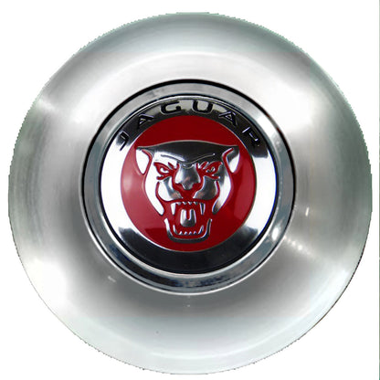 Jaguar Floating Center Caps Black With Gear Shape Center