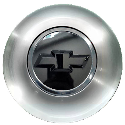 Chevrolet Black Bowtie Floating Center Caps Brushed