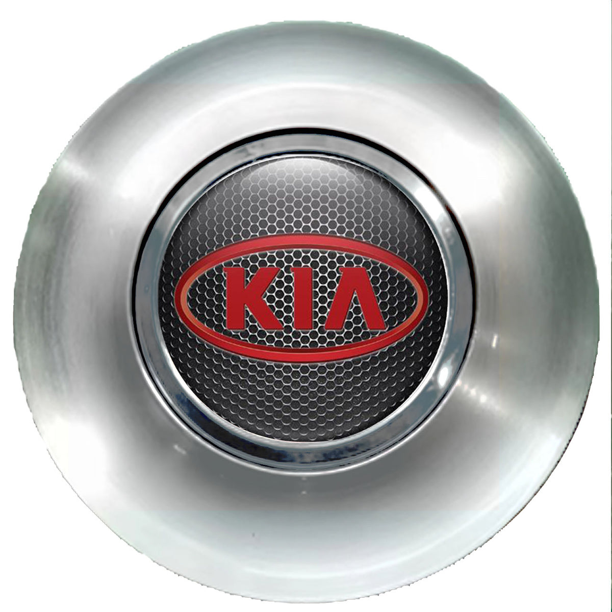 KIA Dark Grate Red Floating Center Caps Brushed