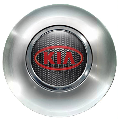 KIA Dark Grate Red Floating Center Caps Brushed