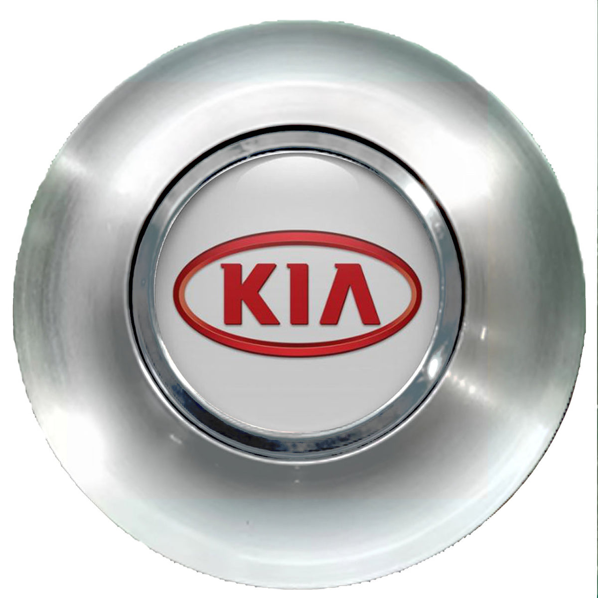 KIA Grey Red Floating Center Caps Brushed
