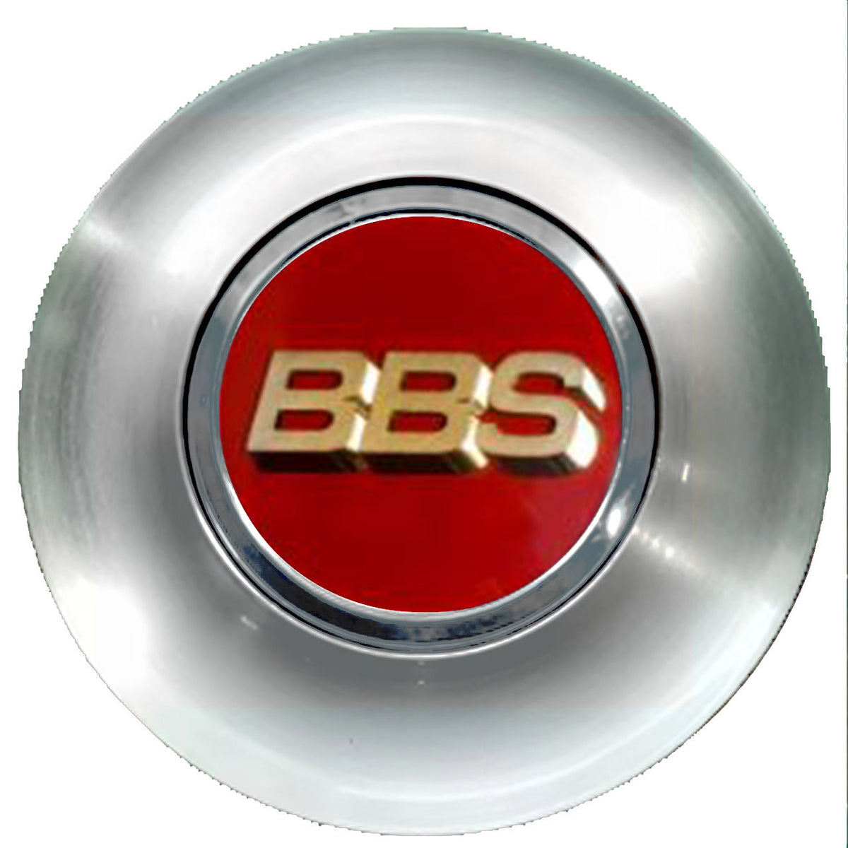BBS Red & Gold Floating Center Caps Brushed