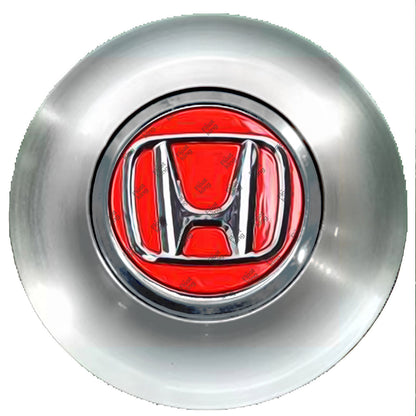 Honda Red Floating Center Caps Brushed